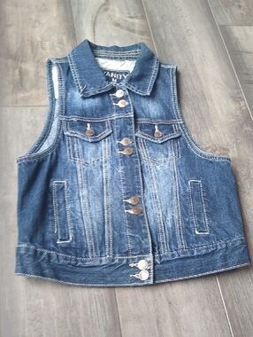 Vanity Blue Denim Button-Front Vest